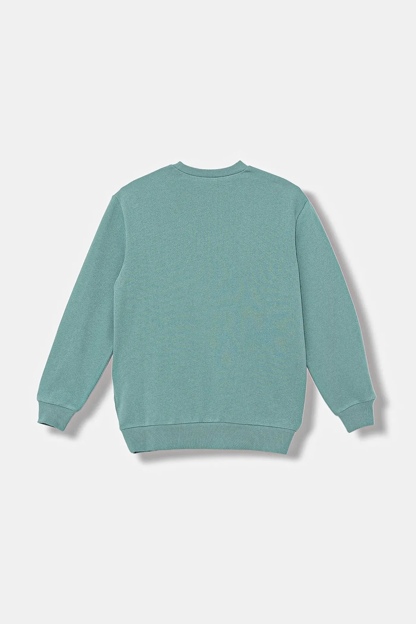 Детская хлопковая кофта United Colors of Benetton цвет бирюзовый однотонная 3J68C10QK Детская хлопковая кофта United Colors of Benetton цвет бирюзовый однотонная 3J68C10QK