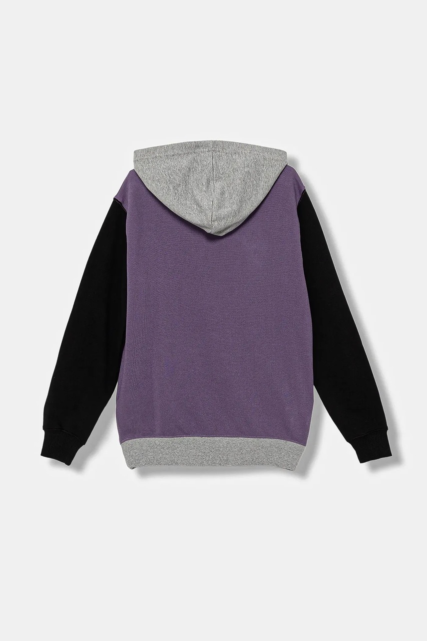 Детская хлопковая кофта United Colors of Benetton цвет фиолетовый с капюшоном с принтом 3J68C204V Детская хлопковая кофта United Colors of Benetton цвет фиолетовый с капюшоном с принтом 3J68C204V