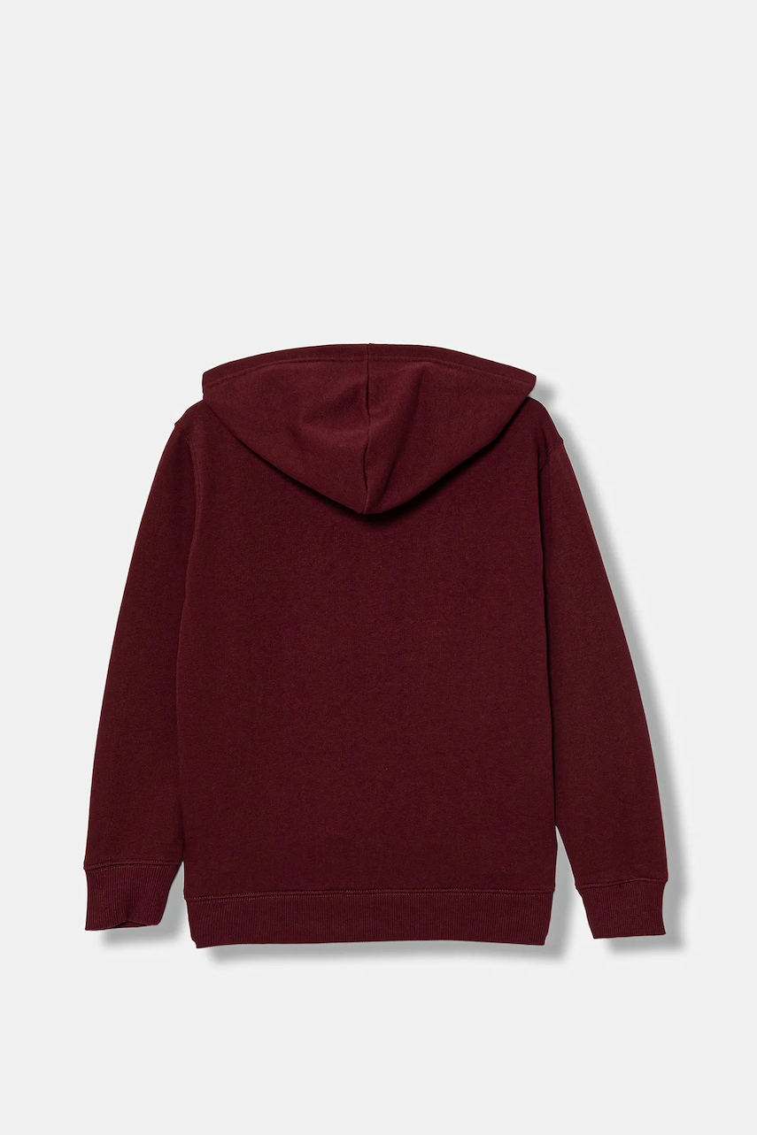 Детская хлопковая кофта United Colors of Benetton цвет бордовый с капюшоном с принтом 3J68C204V Детская хлопковая кофта United Colors of Benetton цвет бордовый с капюшоном с принтом 3J68C204V