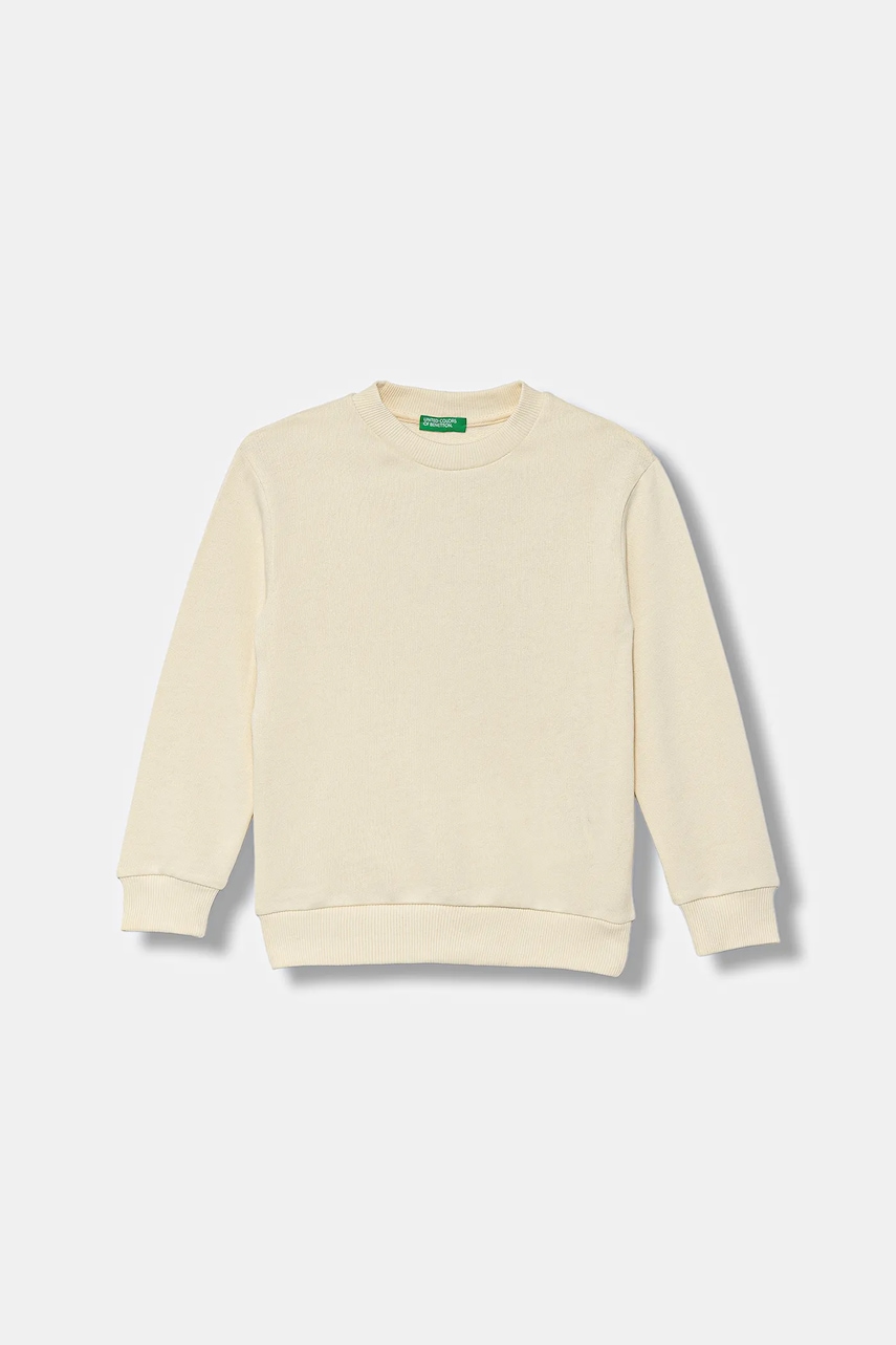 Детская хлопковая кофта United Colors of Benetton цвет бежевый с принтом 3J68G10KN Детская хлопковая кофта United Colors of Benetton цвет бежевый с принтом 3J68G10KN