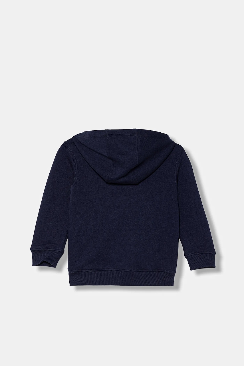 Детская хлопковая кофта United Colors of Benetton цвет синий с капюшоном узор 3J68G2014 Детская хлопковая кофта United Colors of Benetton цвет синий с капюшоном узор 3J68G2014