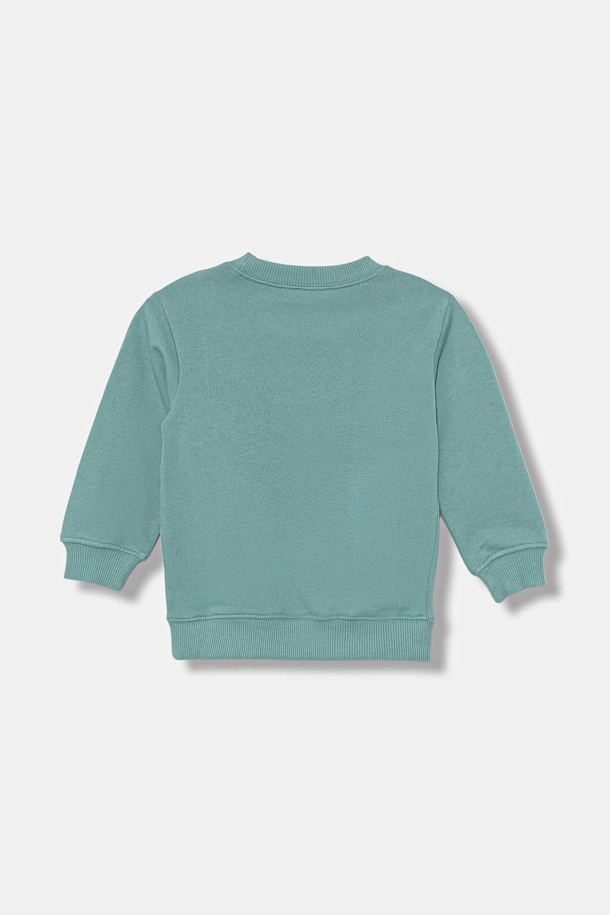 Детская хлопковая кофта United Colors of Benetton цвет бирюзовый с принтом 3J70G10JY Детская хлопковая кофта United Colors of Benetton цвет бирюзовый с принтом 3J70G10JY