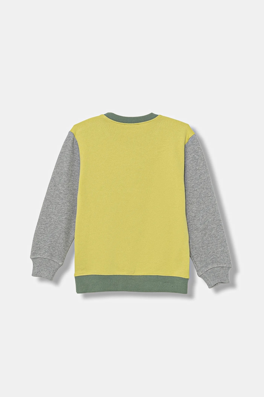 Детская хлопковая кофта United Colors of Benetton цвет жёлтый с принтом 3J70G10JY Детская хлопковая кофта United Colors of Benetton цвет жёлтый с принтом 3J70G10JY