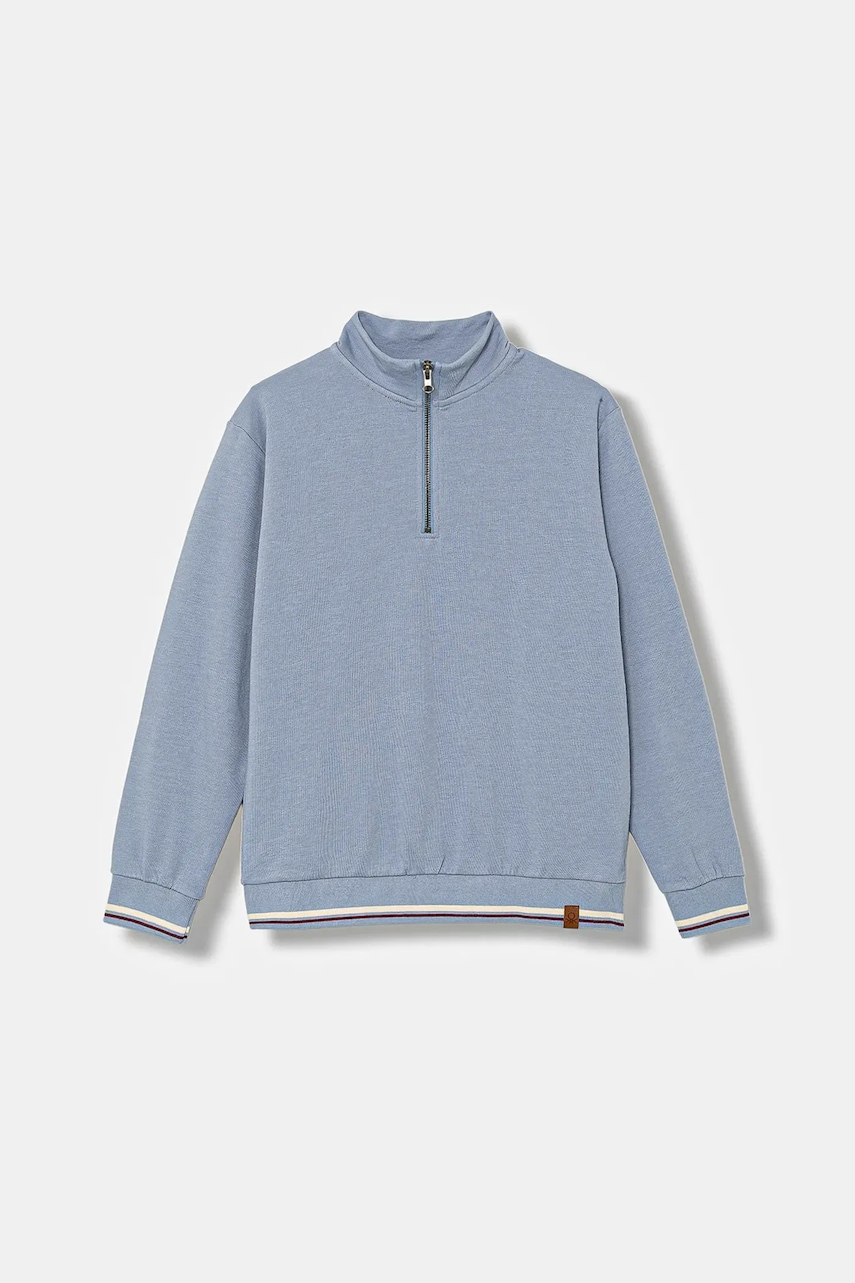 Levně Dětská mikina United Colors of Benetton modrá barva, hladká, 32N4C10PS