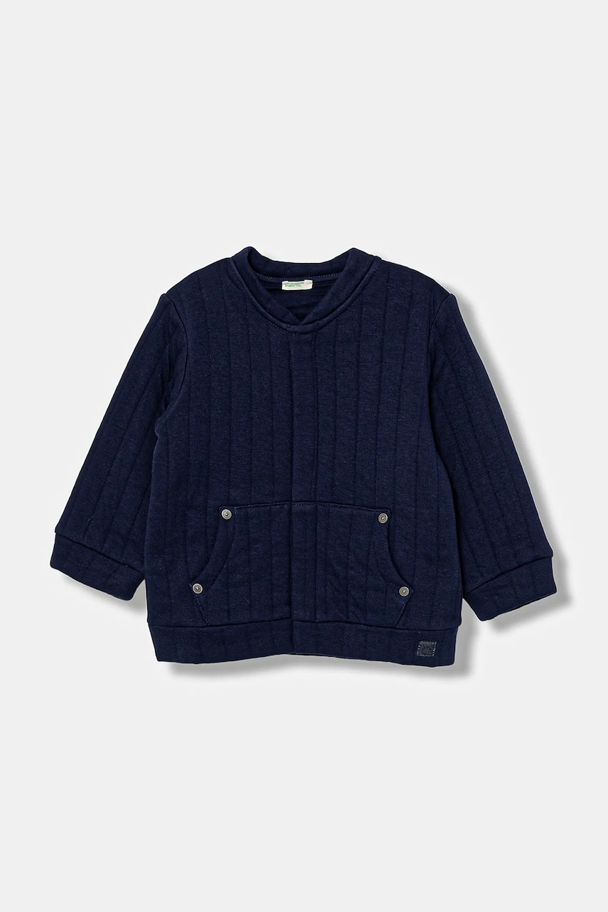 United Colors of Benetton bluză copii culoarea bleumarin, uni, 3JOEA501O