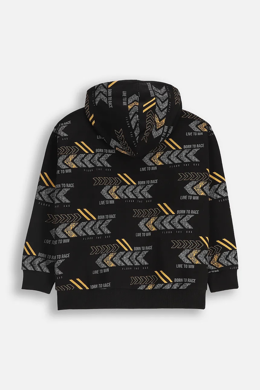 Детская кофта Coccodrillo цвет чёрный с капюшоном с принтом CITY RACING BOY JUNIOR Детская кофта Coccodrillo цвет чёрный с капюшоном с принтом CITY RACING BOY JUNIOR
