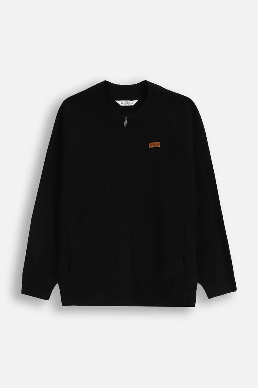 Coccodrillo hanorac de bumbac pentru copii culoarea negru, uni, CITY RACING BOY JUNIOR