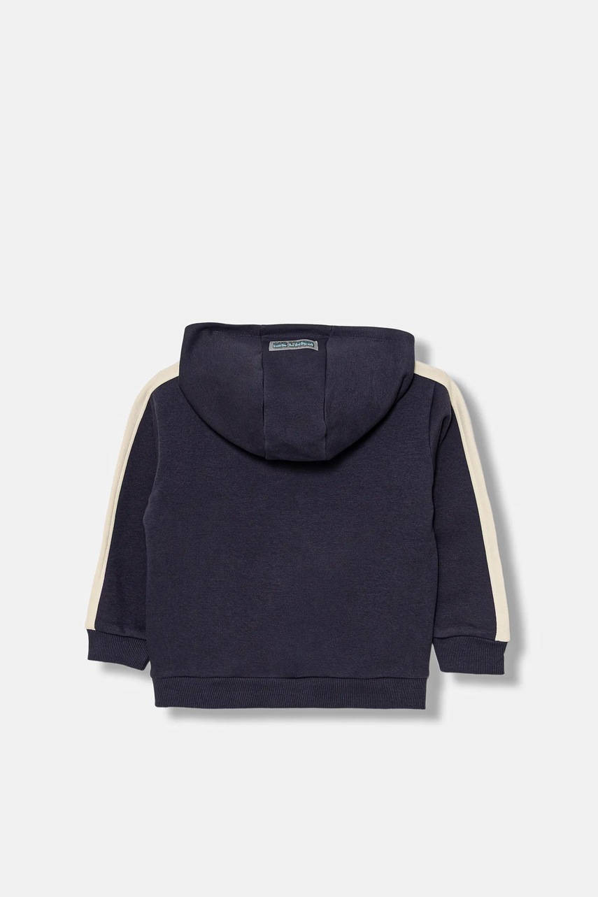 Детская кофта United Colors of Benetton цвет серый с капюшоном с принтом 3YBPG2018