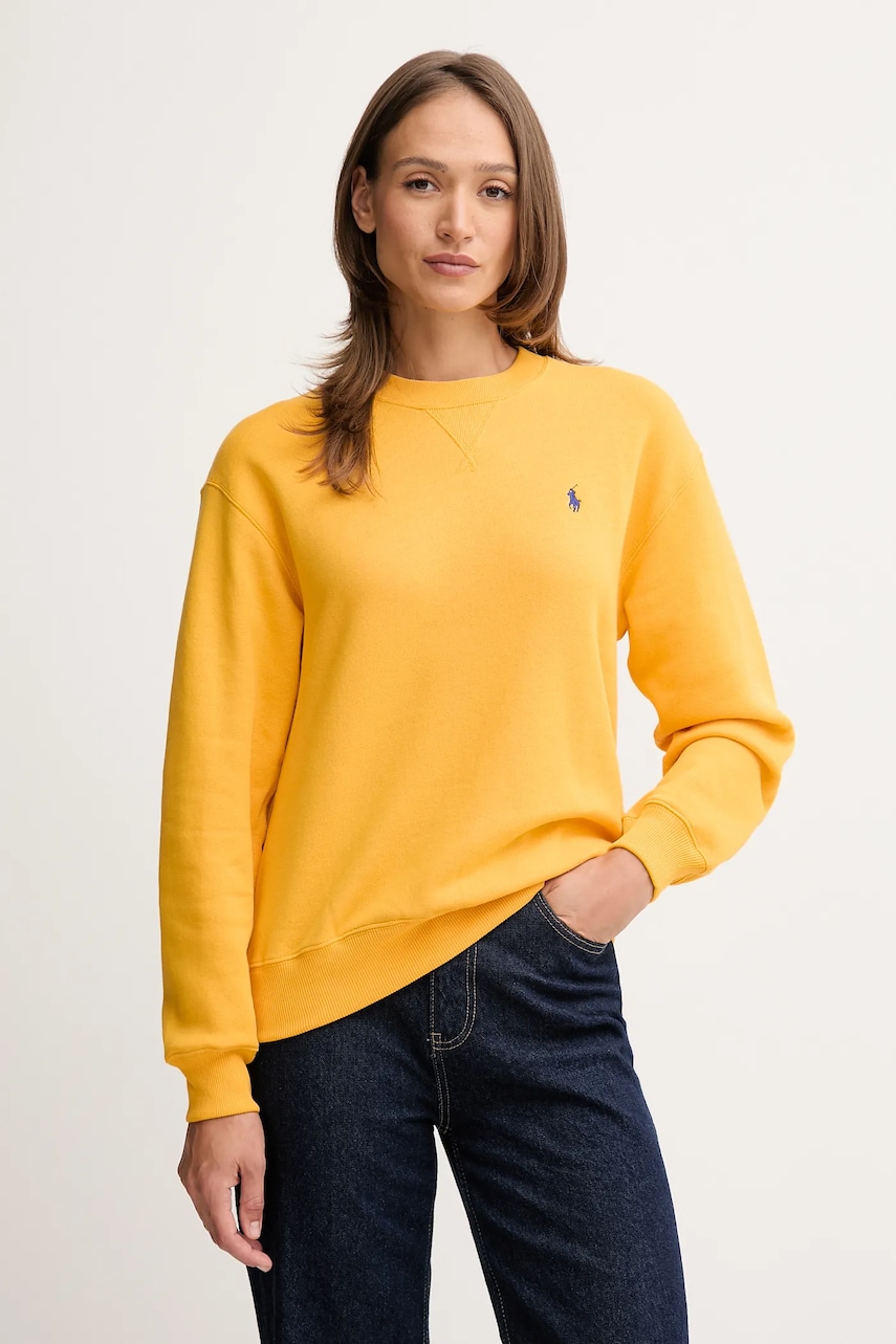 Levně Mikina Polo Ralph Lauren dámská, žlutá barva, hladká, 211971697