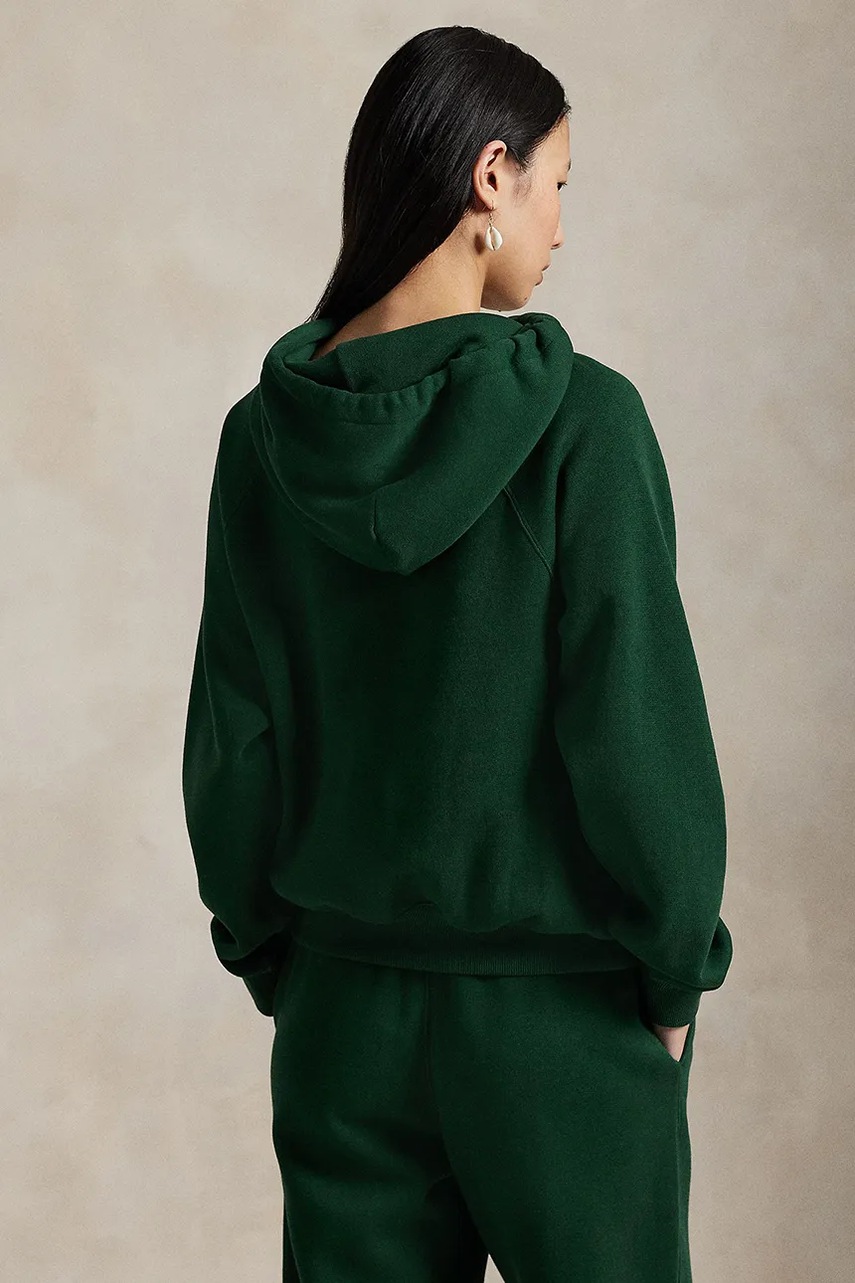 Кофта Polo Ralph Lauren цвет зелёный с капюшоном однотонная 211971698 Кофта Polo Ralph Lauren цвет зелёный с капюшоном однотонная 211971698