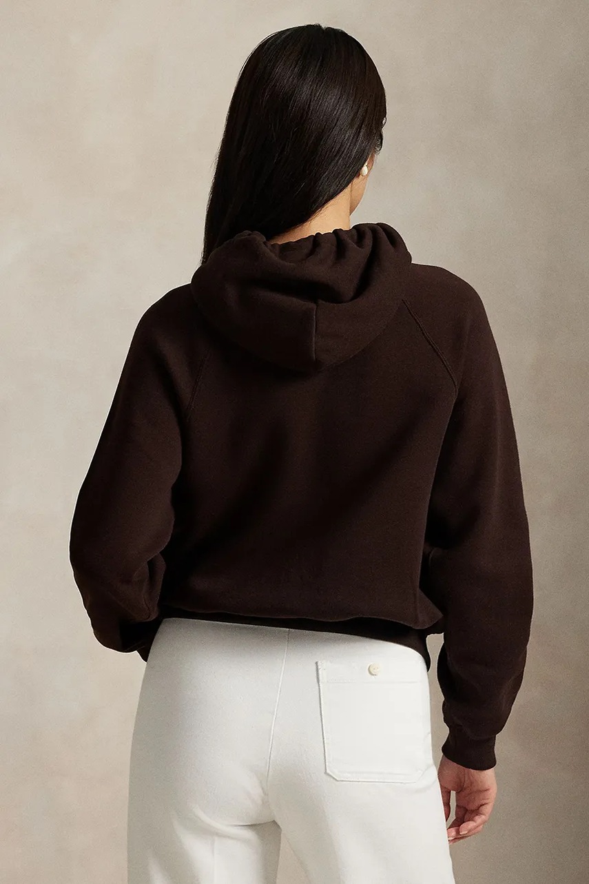 Кофта Polo Ralph Lauren цвет коричневый с капюшоном однотонная 211971698 Кофта Polo Ralph Lauren цвет коричневый с капюшоном однотонная 211971698