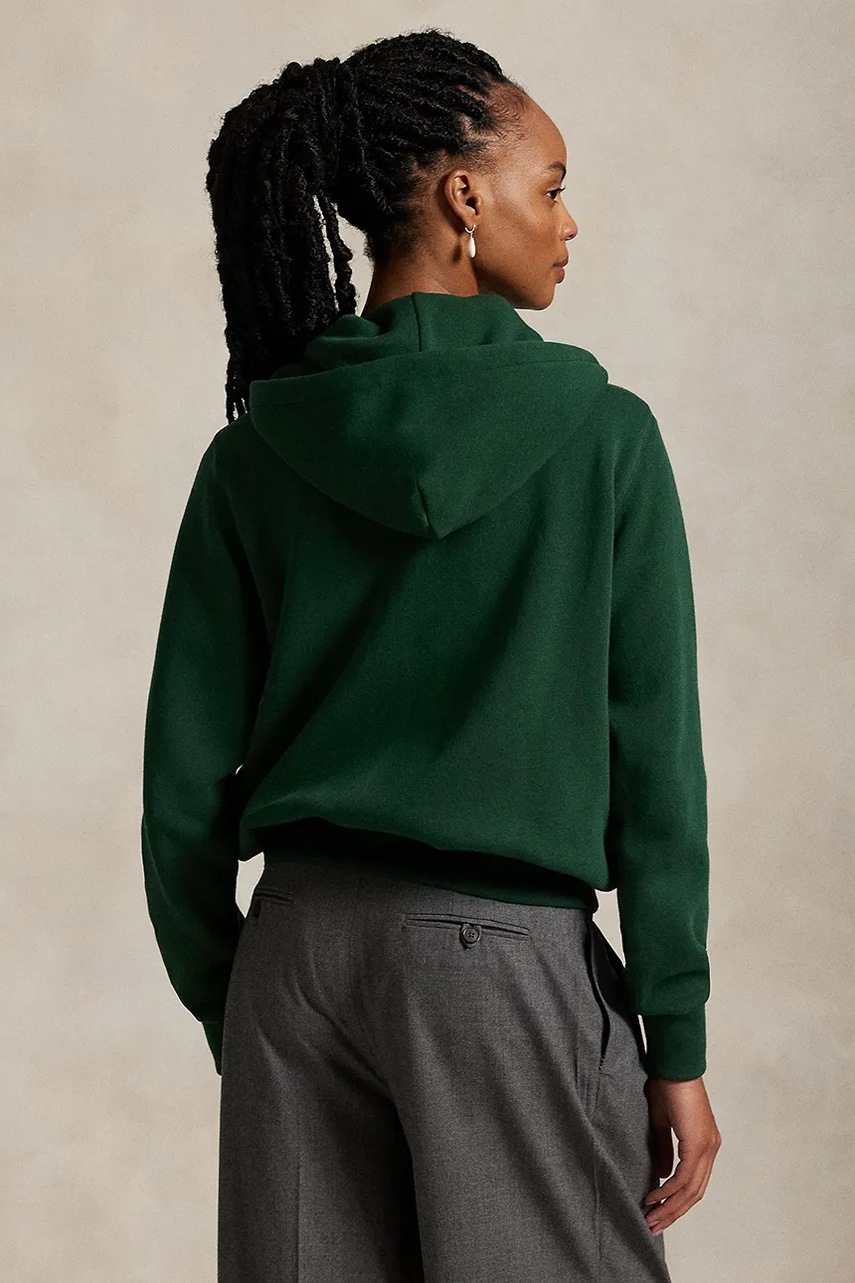 Кофта Polo Ralph Lauren цвет зелёный с капюшоном однотонная 211971699 Кофта Polo Ralph Lauren цвет зелёный с капюшоном однотонная 211971699