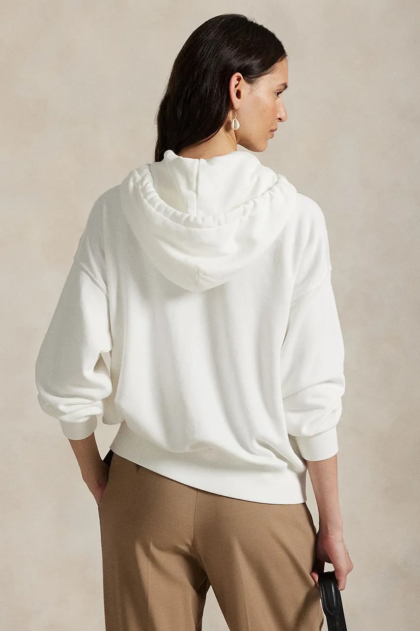 Кофта Polo Ralph Lauren цвет белый с капюшоном 211A90685 Кофта Polo Ralph Lauren цвет белый с капюшоном 211A90685