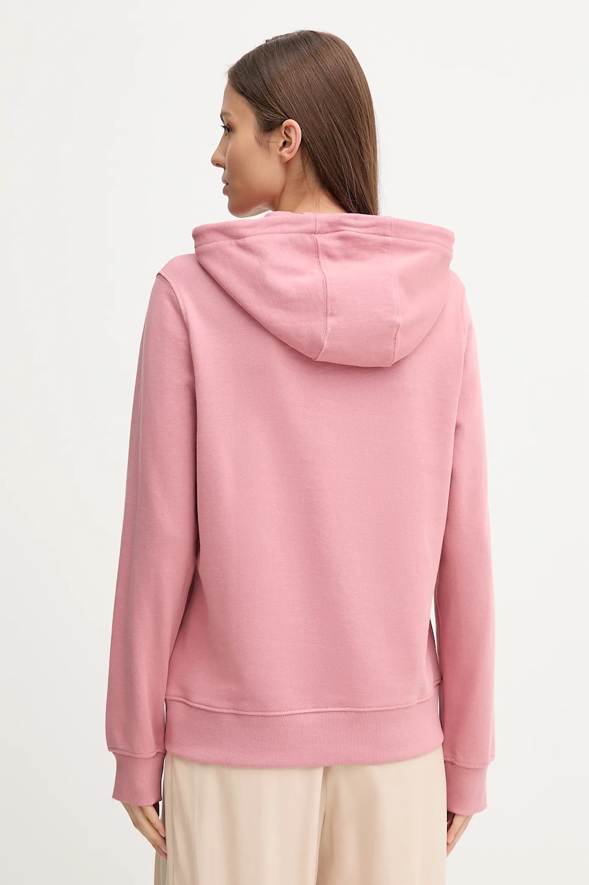Хлопковая кофта Tommy Jeans цвет розовый с капюшоном с принтом DW0DW20943 Хлопковая кофта Tommy Jeans цвет розовый с капюшоном с принтом DW0DW20943
