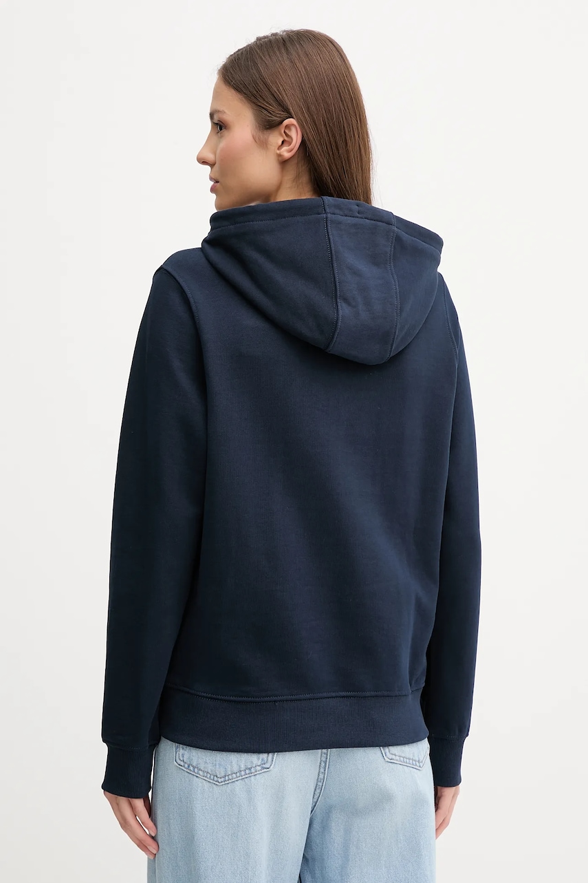 Хлопковая кофта Tommy Jeans цвет синий с капюшоном с принтом DW0DW20943 Хлопковая кофта Tommy Jeans цвет синий с капюшоном с принтом DW0DW20943
