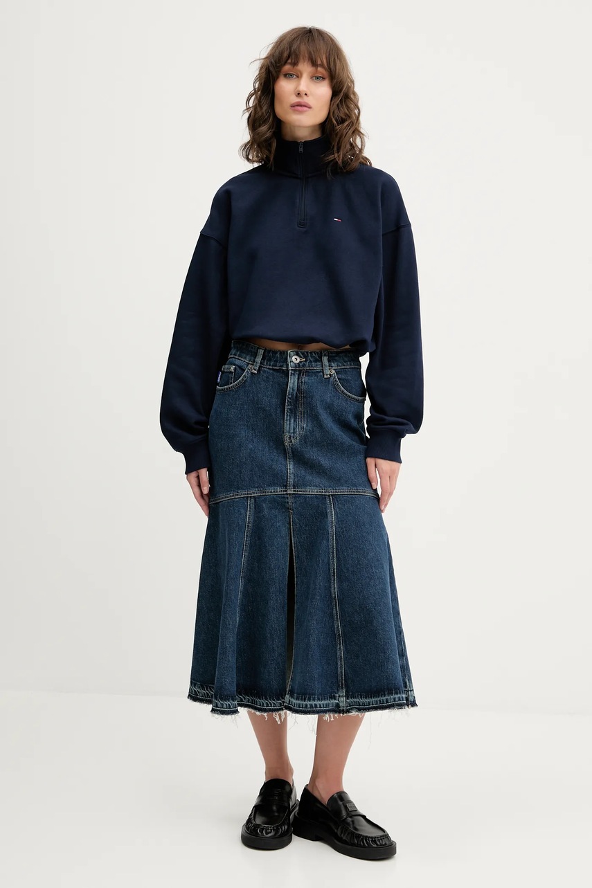 Кофта Tommy Jeans цвет синий однотонная DW0DW20946