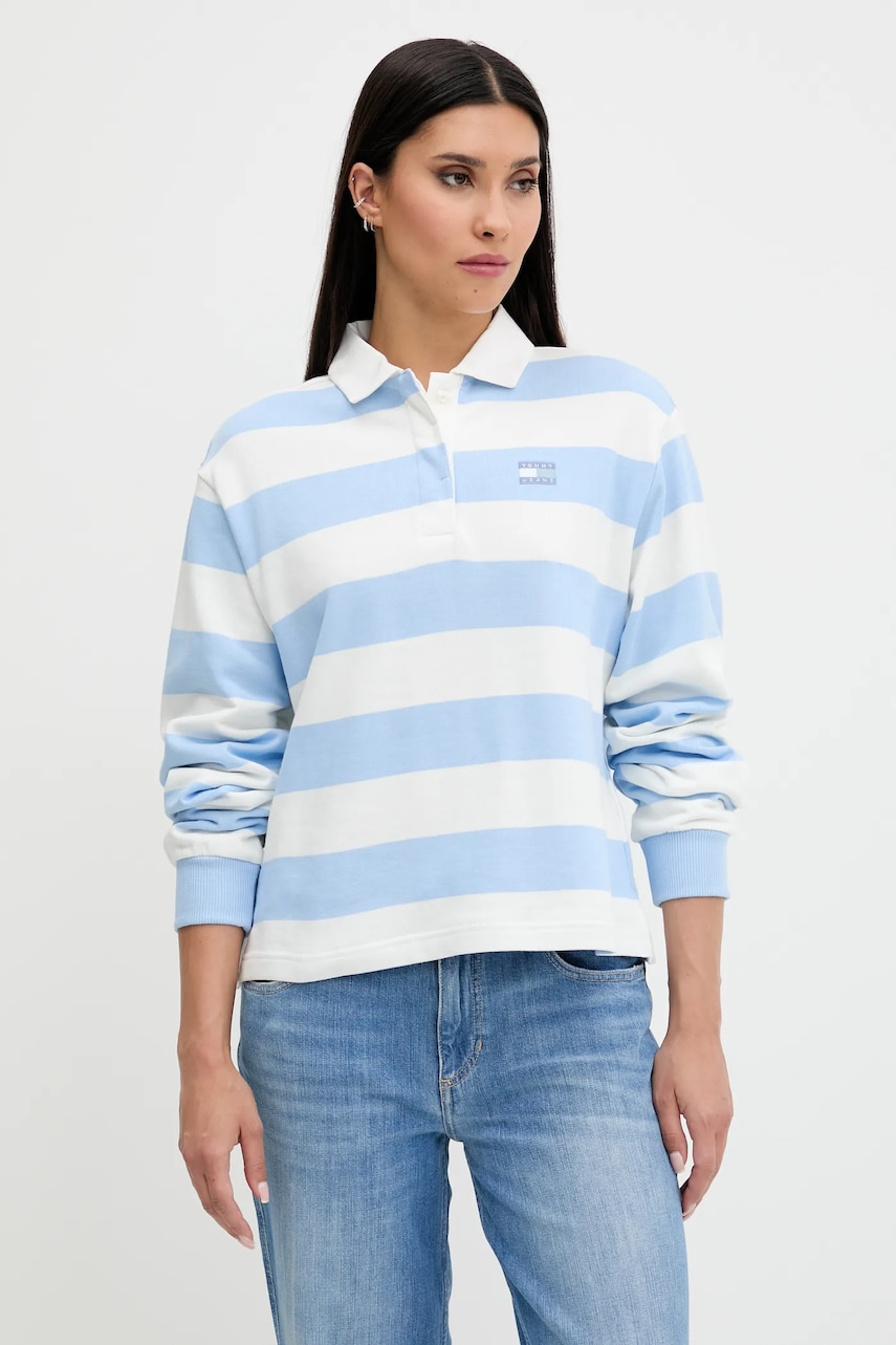 Tommy Jeans hanorac de bumbac cu imprimeu, DW0DW20948