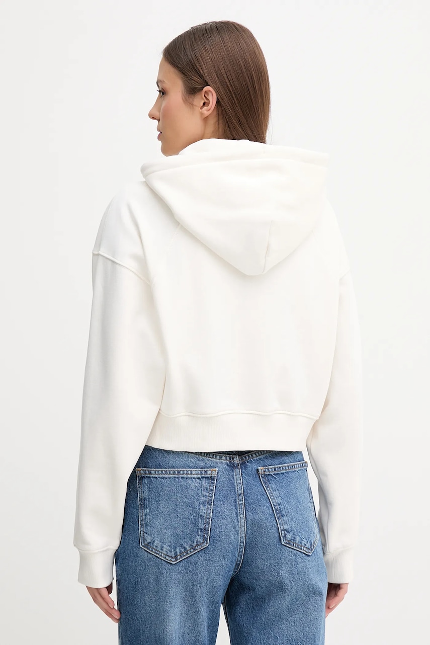 Кофта Tommy Jeans цвет бежевый с капюшоном однотонная DW0DW21163 Кофта Tommy Jeans цвет бежевый с капюшоном однотонная DW0DW21163