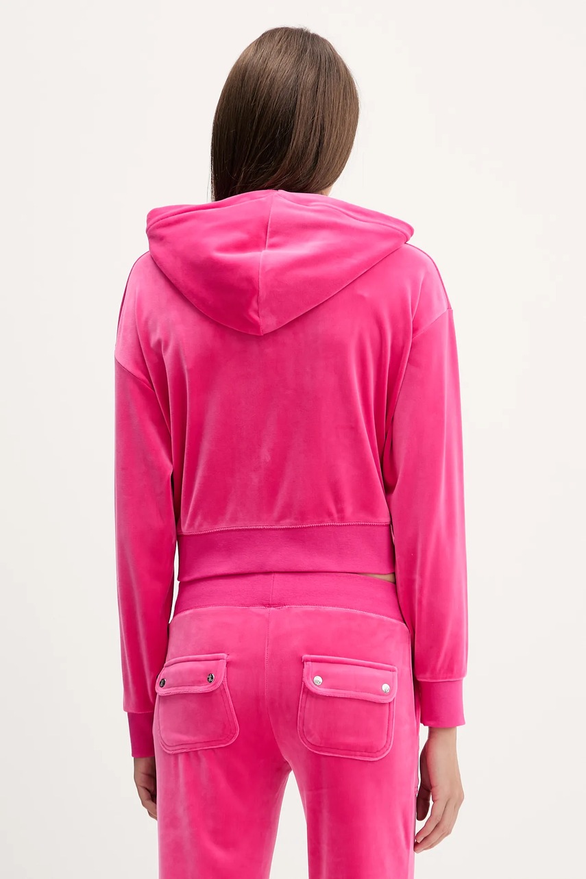 Velurová mikina Juicy Couture BRENDAL CROP OVERSIZED HOODIE (obrázek 3)