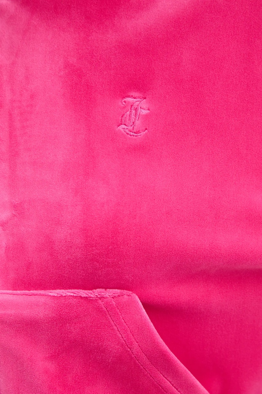 Velurová mikina Juicy Couture BRENDAL CROP OVERSIZED HOODIE (obrázek 5)