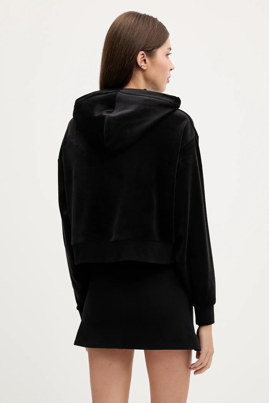 Βελούδινη μπλούζα Juicy Couture BRENDAL CROP OVERSIZED HOODIE φωτογραφία