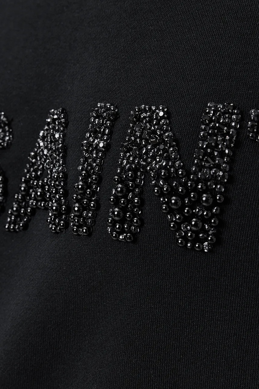 Хлопковая кофта AllSaints SEPARO цвет чёрный с аппликацией W215JC