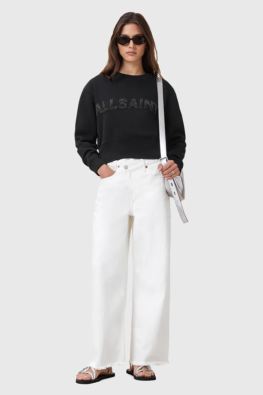 Βαμβακερή μπλούζα AllSaints SEPARO γυναικεία, χρώμα: μαύρο, W215JC φωτογραφία