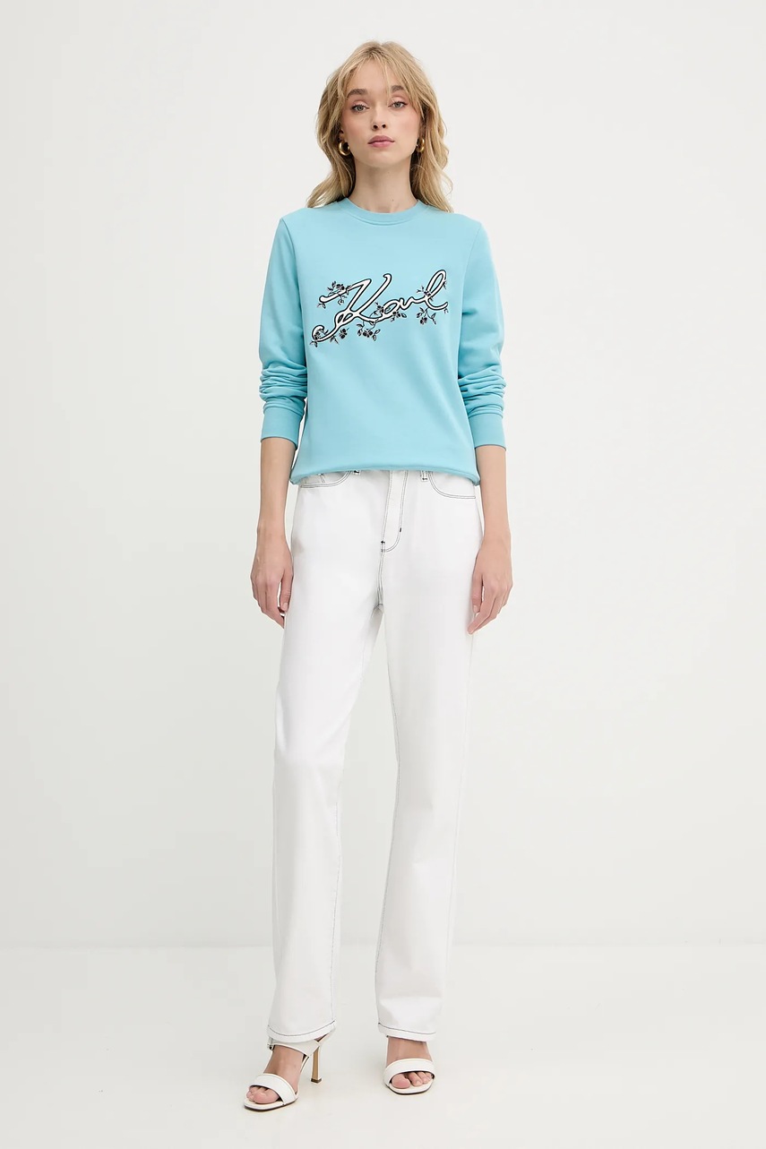 Кофта Karl Lagerfeld цвет бирюзовый с аппликацией A3W20010