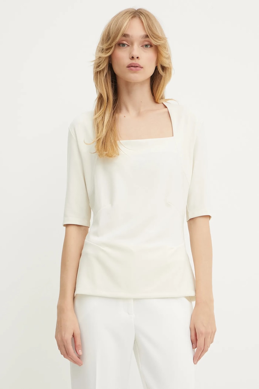 BOSS tricou culoarea bej, 50541894