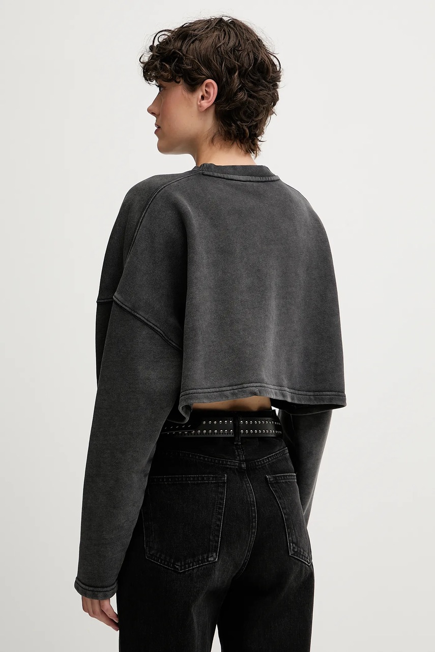 Хлопковая кофта Hugo Blue цвет серый однотонная 50545035