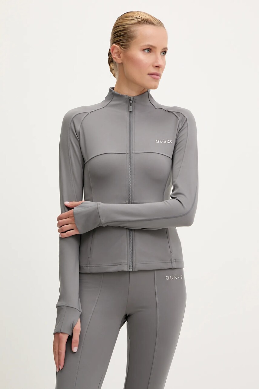 Levně Mikina Guess MARGOT dámská, šedá barva, hladká, V5RP17 KCD02