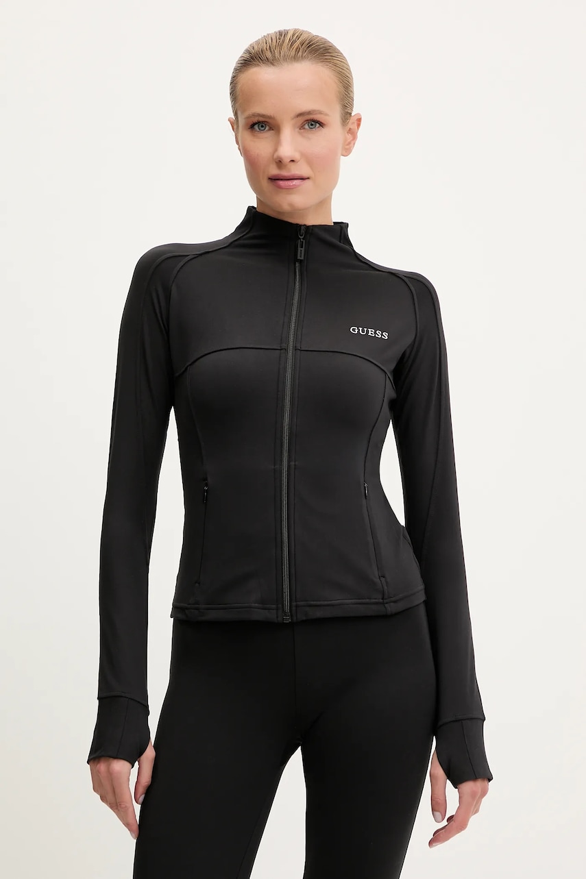 Levně Mikina Guess MARGOT dámská, černá barva, hladká, V5RP17 KCD02
