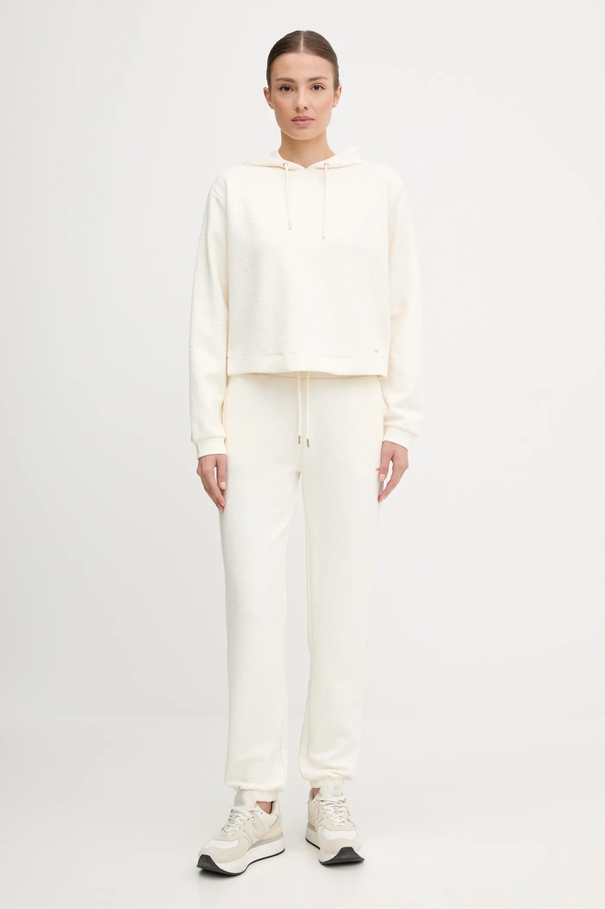 Кофта Guess PEONY цвет бежевый с капюшоном однотонная V5YQ04 KBSL2 Кофта Guess PEONY цвет бежевый с капюшоном однотонная V5YQ04 KBSL2