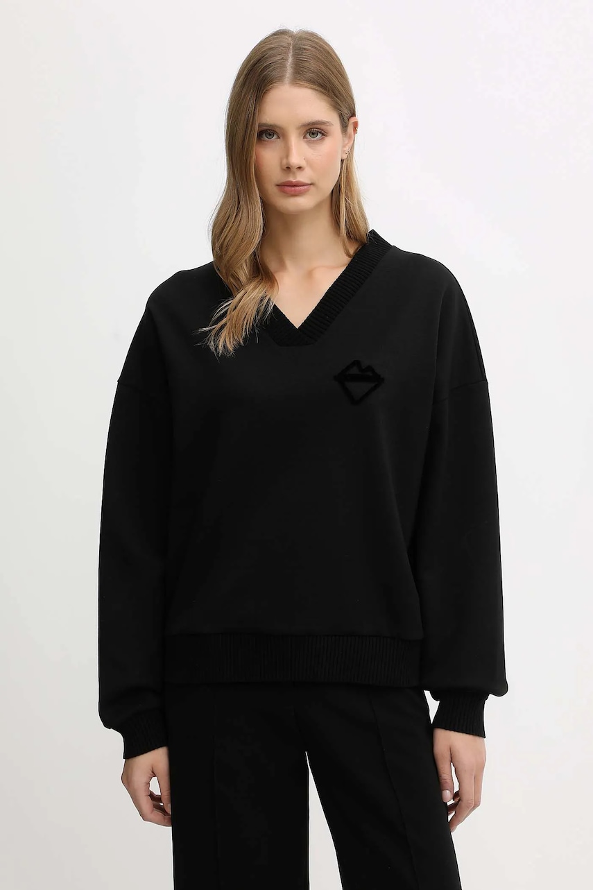 Iceberg bluză culoarea negru, uni, E071 6331