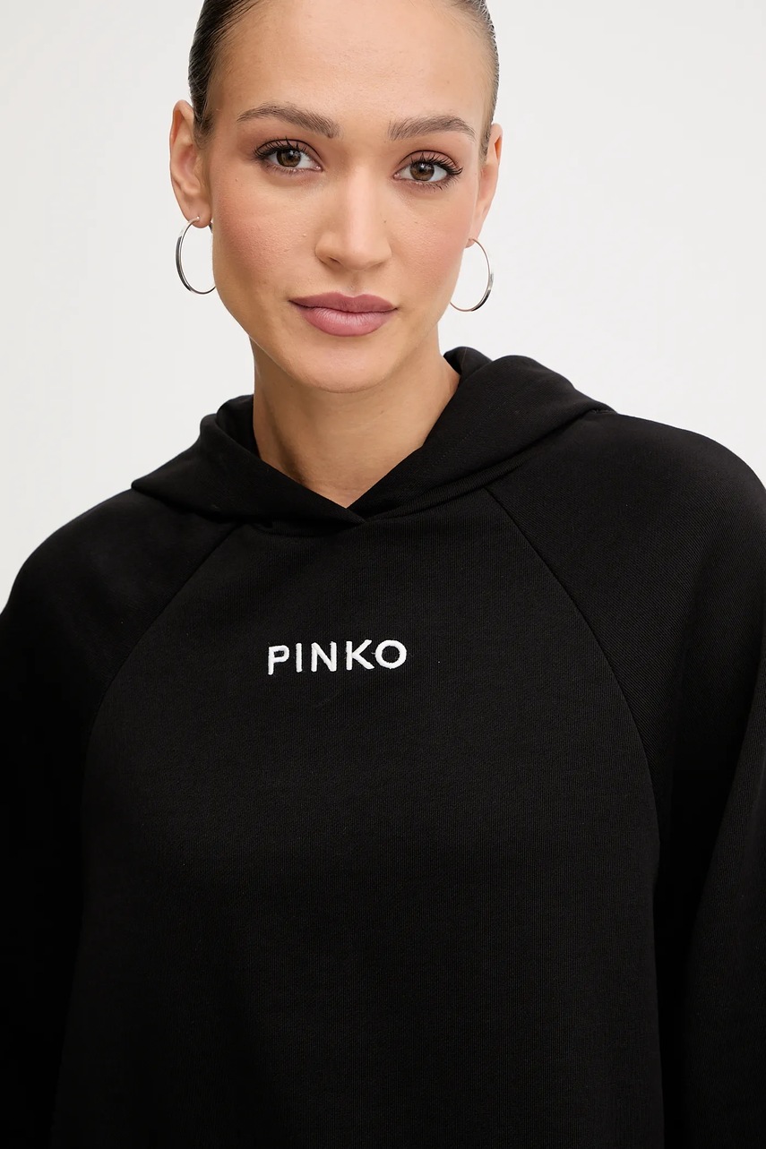 Μπλούζα Pinko χρώμα: μαύρο, με κουκούλα, 105726 A2UR φωτογραφία