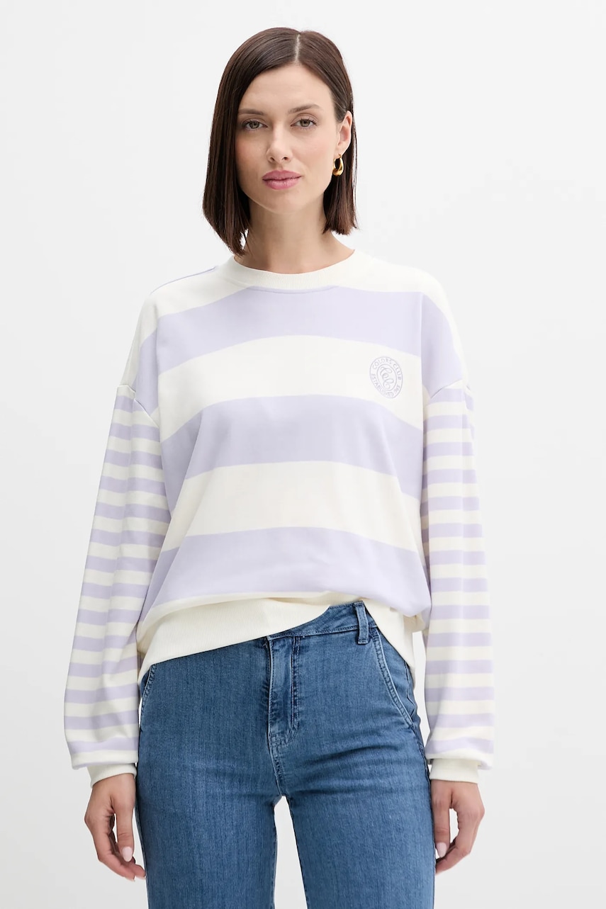 United Colors of Benetton bluză culoarea violet, cu model, 3Y04D10AM