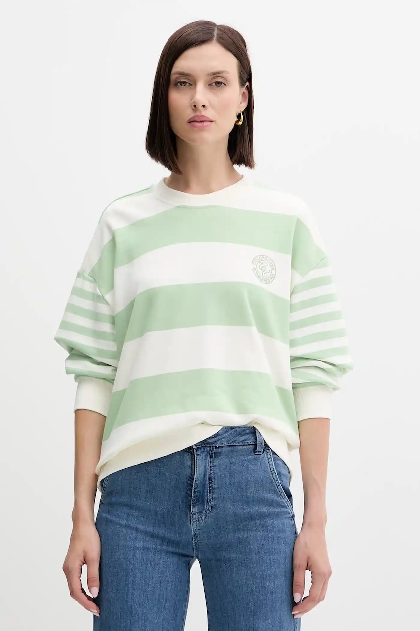 United Colors of Benetton bluză culoarea verde, cu model, 3Y04D10AM