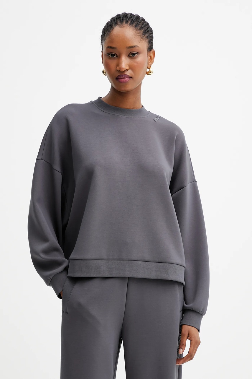 Levně Mikina Armani Exchange dámská, šedá barva, hladká, XW000740 AF16111