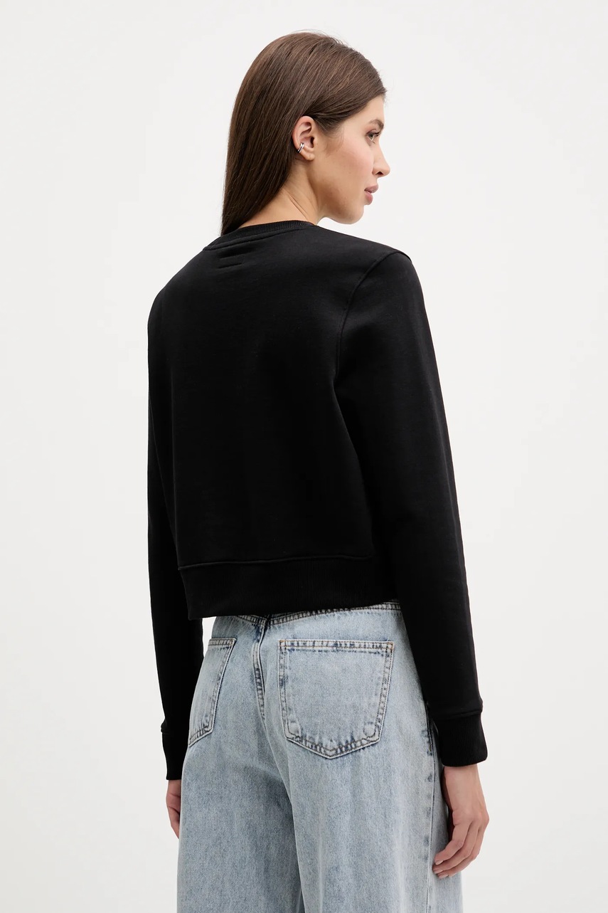 Βαμβακερή μπλούζα Guess Jeans γυναικεία, χρώμα: μαύρο, W5YQ15 K68I4 φωτογραφία