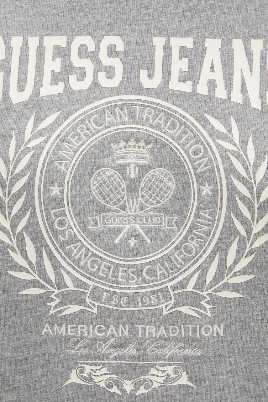 Βαμβακερή μπλούζα Guess Jeans γυναικεία, χρώμα: γκρι, W5YQ20 K68I4 φωτογραφία