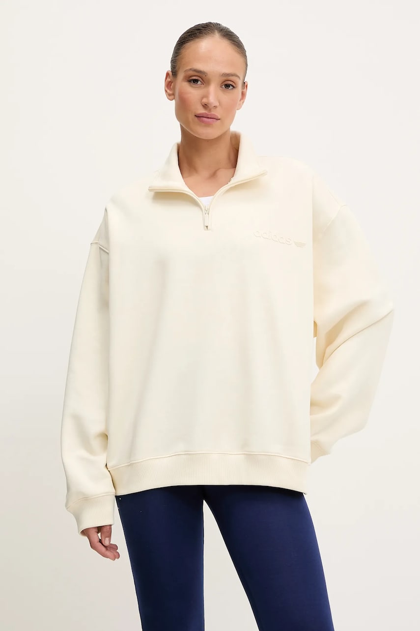 adidas Originals bluză Essentials culoarea bej, uni, JY3554