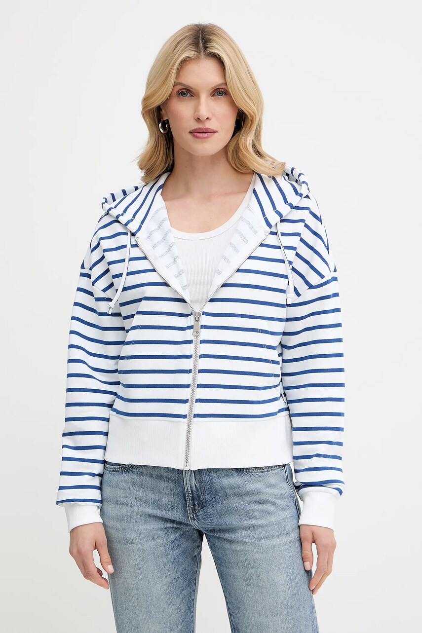 Marc O\'Polo hanorac de bumbac culoarea bleumarin, cu glugă, cu imprimeu, 5000006577