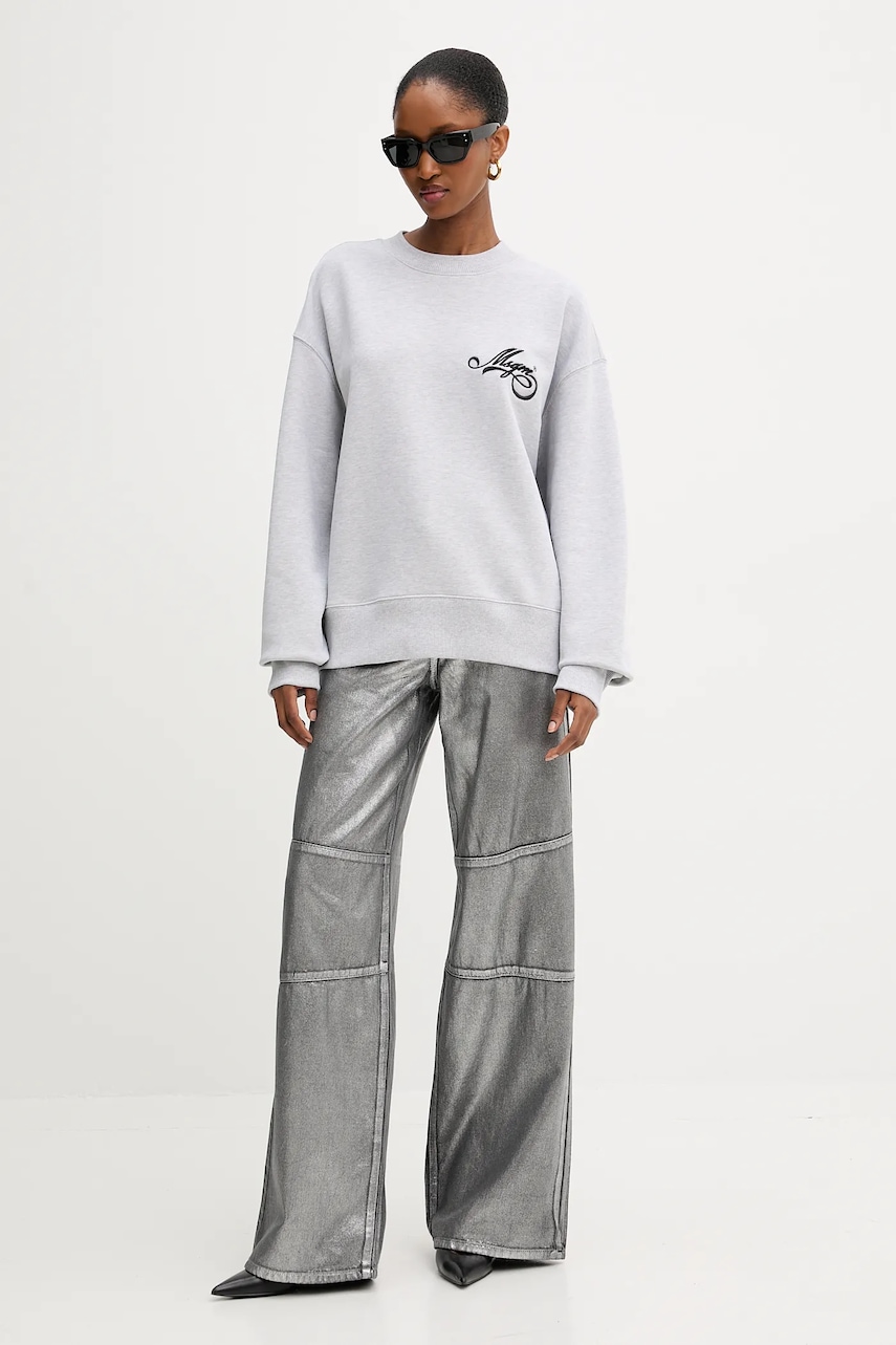 Хлопковая кофта MSGM цвет серый с аппликацией 3941MDM80.257793 Хлопковая кофта MSGM цвет серый с аппликацией 3941MDM80.257793