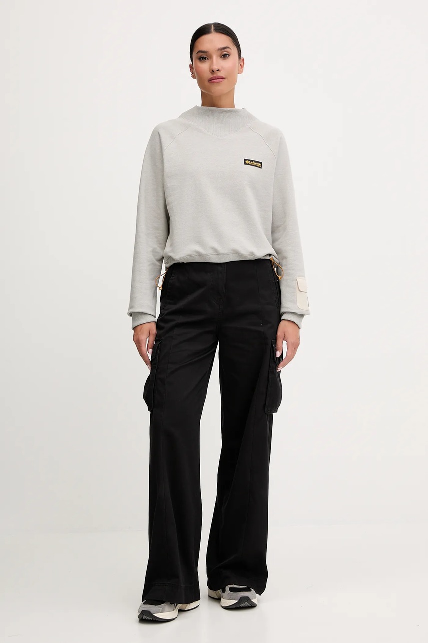 Хлопковая кофта Columbia High Cascades цвет серый однотонная 2136421