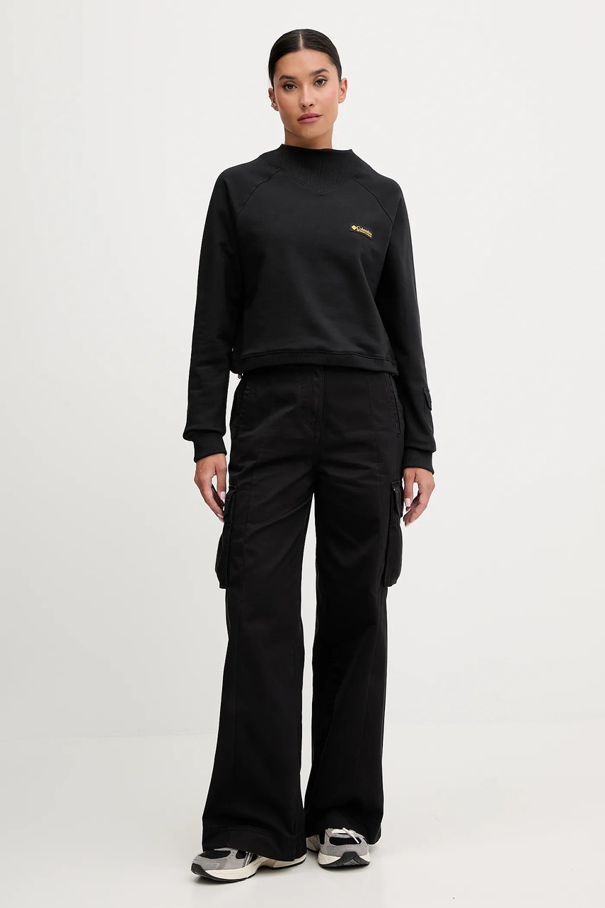 Хлопковая кофта Columbia High Cascades цвет чёрный однотонная 2136421