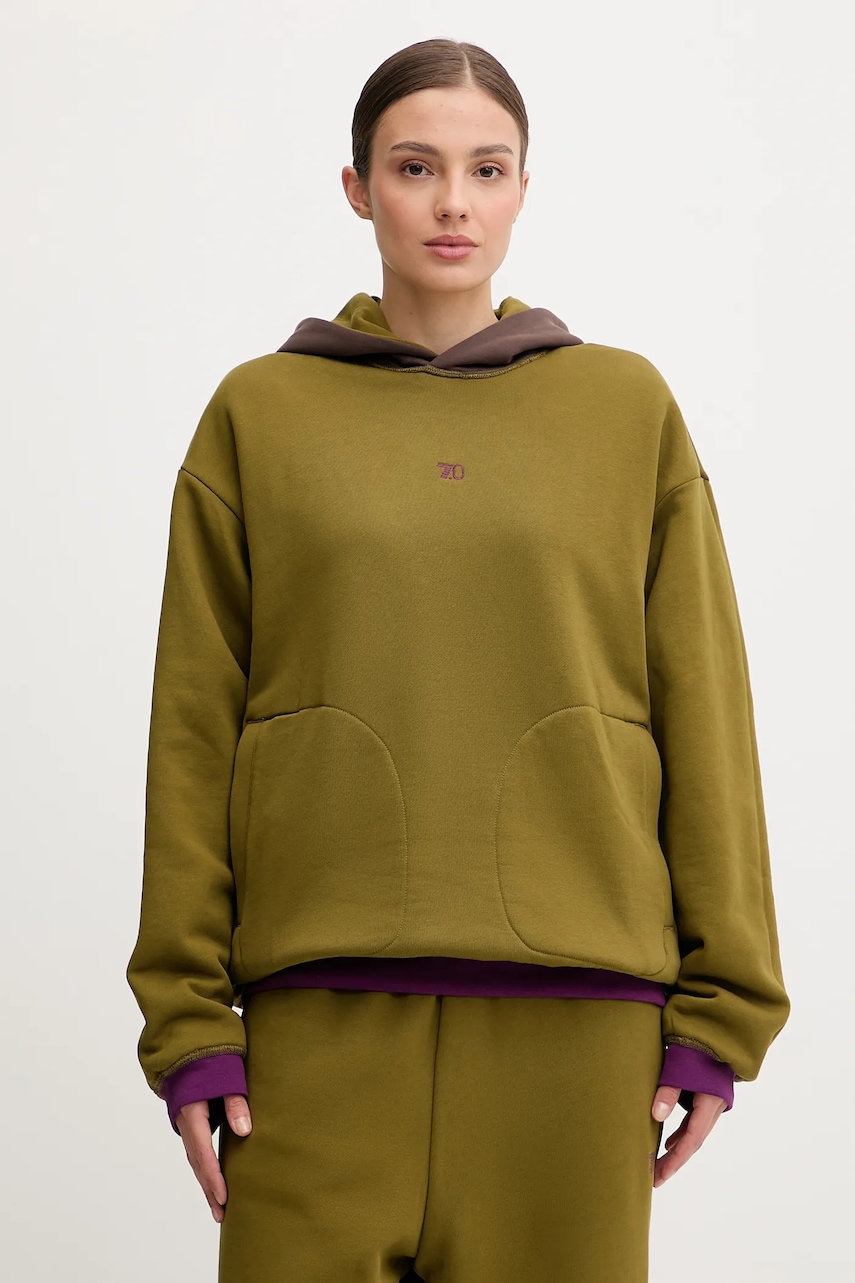 Двусторонняя кофта EA7 Emporio Armani цвет коричневый с капюшоном однотонная AF10377-7X000156 Двусторонняя кофта EA7 Emporio Armani цвет коричневый с капюшоном однотонная AF10377-7X000156