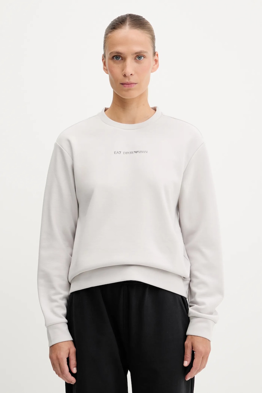 EA7 Emporio Armani bluză culoarea gri, cu imprimeu, AF10443.7W000799