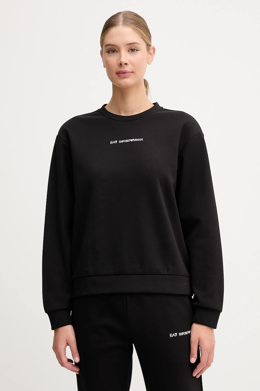 EA7 Emporio Armani bluză culoarea negru, cu imprimeu, AF10443.7W000799