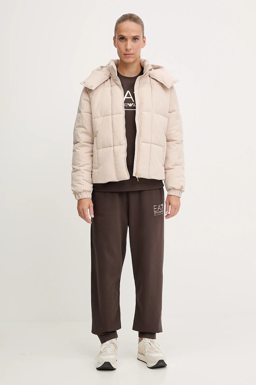 Кофта EA7 Emporio Armani цвет коричневый с принтом AF12473.7W000416 Кофта EA7 Emporio Armani цвет коричневый с принтом AF12473.7W000416