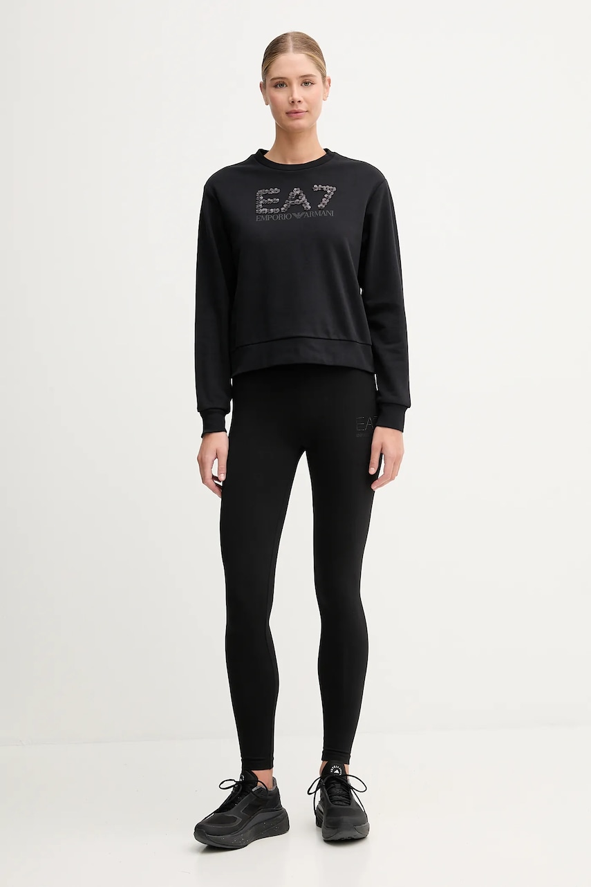 Кофта EA7 Emporio Armani цвет чёрный с аппликацией AF16442.7W000542 Кофта EA7 Emporio Armani цвет чёрный с аппликацией AF16442.7W000542